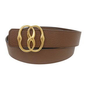 Unused Bally EMBLEM 35.REV Leather Brown Belt (0936) for Men